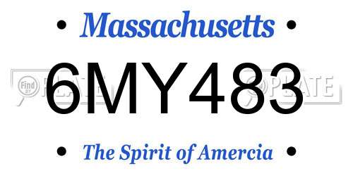 6MY483 Massachusetts License Plate