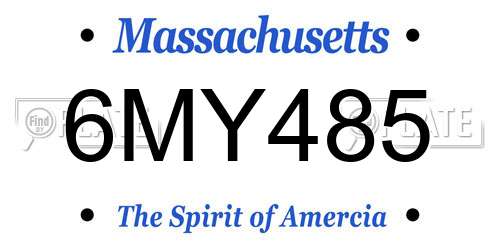 6MY485 Massachusetts License Plate