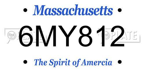 6MY812 Massachusetts License Plate