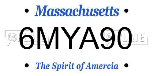 6MYA90 Massachusetts License Plate