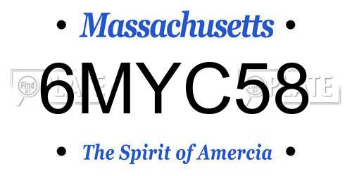 6MYC58 Massachusetts License Plate