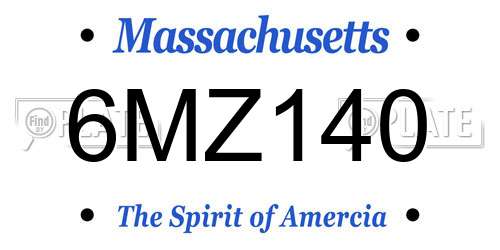 6MZ140 Massachusetts License Plate