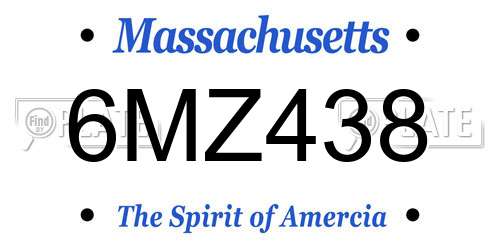 6MZ438 Massachusetts License Plate