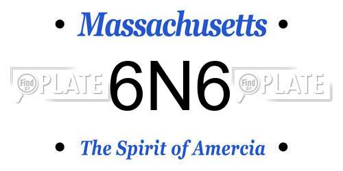6N6 Massachusetts License Plate