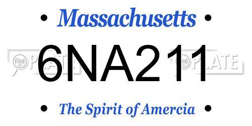 6NA211 Massachusetts License Plate