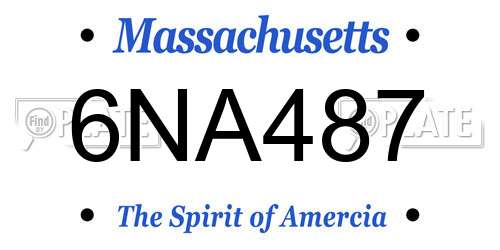 6NA487 Massachusetts License Plate