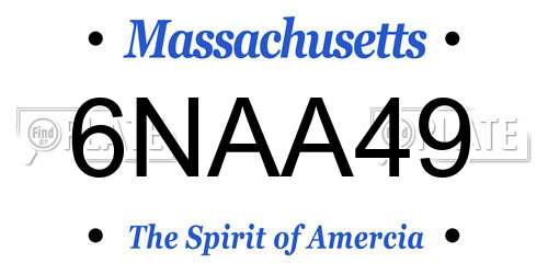 6NAA49 Massachusetts License Plate