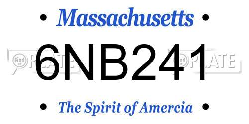 6NB241 Massachusetts License Plate