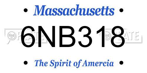 6NB318 Massachusetts License Plate