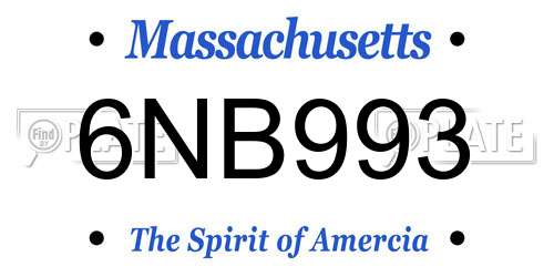 6NB993 Massachusetts License Plate