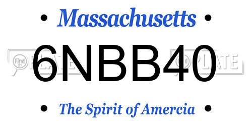 6NBB40 Massachusetts License Plate