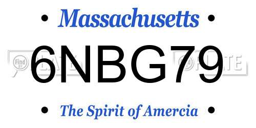6NBG79 Massachusetts License Plate