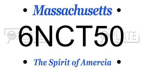 6NCT50 Massachusetts License Plate