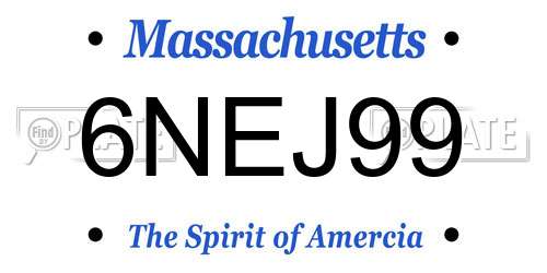 6NEJ99 Massachusetts License Plate