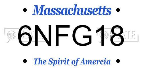 6NFG18 Massachusetts License Plate