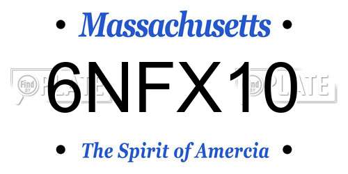 6NFX10 Massachusetts License Plate