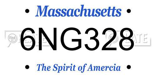 6NG328 Massachusetts License Plate