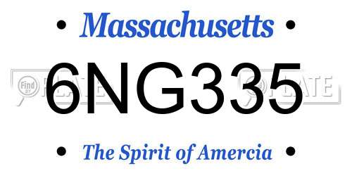 6NG335 Massachusetts License Plate