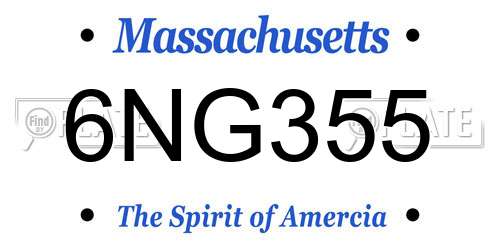 6NG355 Massachusetts License Plate