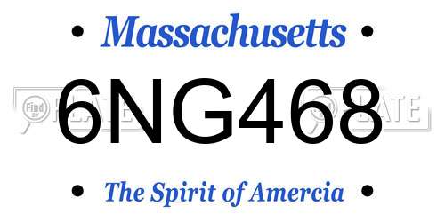 6NG468 Massachusetts License Plate