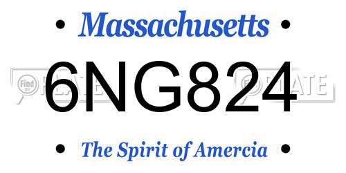 6NG824 Massachusetts License Plate