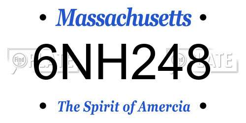 6NH248 Massachusetts License Plate