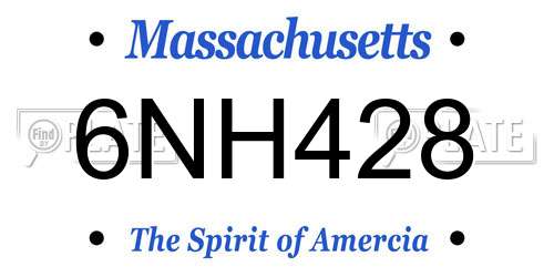 6NH428 Massachusetts License Plate