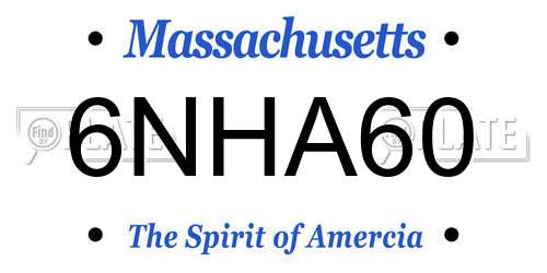 6NHA60 Massachusetts License Plate