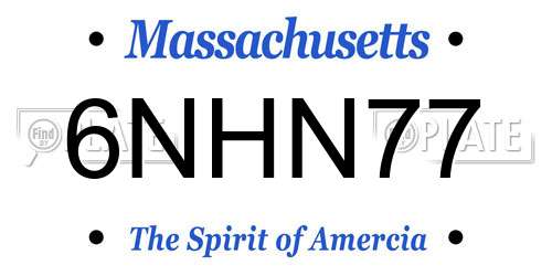 6NHN77 Massachusetts License Plate