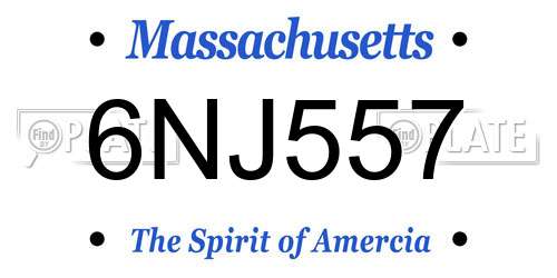 6NJ557 Massachusetts License Plate