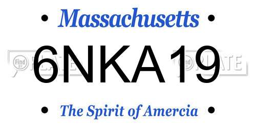 6NKA19 Massachusetts License Plate