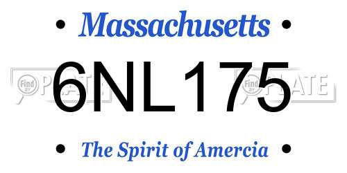 6NL175 Massachusetts License Plate