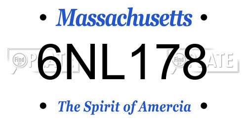 6NL178 Massachusetts License Plate