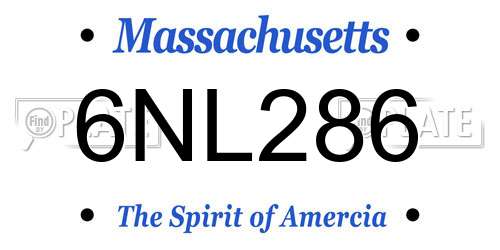6NL286 Massachusetts License Plate