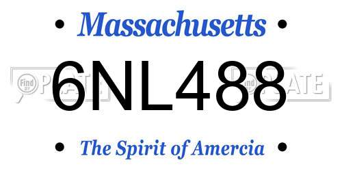6NL488 Massachusetts License Plate