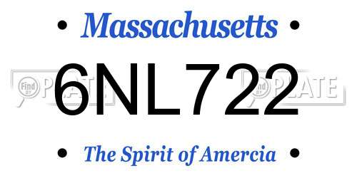 6NL722 Massachusetts License Plate