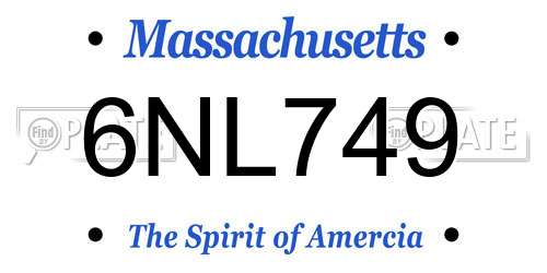 6NL749 Massachusetts License Plate