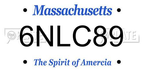 6NLC89 Massachusetts License Plate