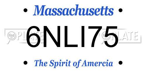 6NLI75 Massachusetts License Plate