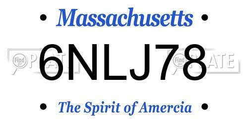 6NLJ78 Massachusetts License Plate