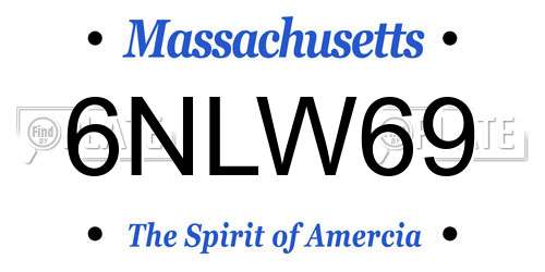 6NLW69 Massachusetts License Plate