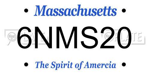 6NMS20 Massachusetts License Plate
