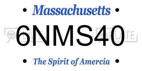 6NMS40 Massachusetts License Plate