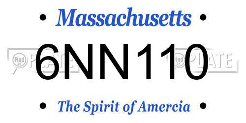 6NN110 Massachusetts License Plate