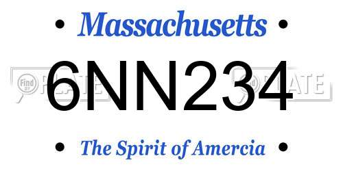 6NN234 Massachusetts License Plate