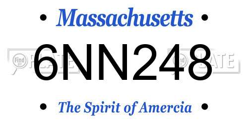 6NN248 Massachusetts License Plate