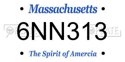 6NN313 Massachusetts License Plate