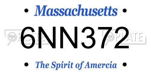 6NN372 Massachusetts License Plate