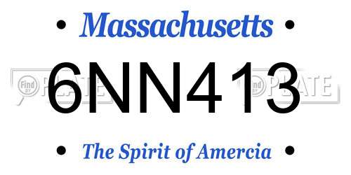 6NN413 Massachusetts License Plate
