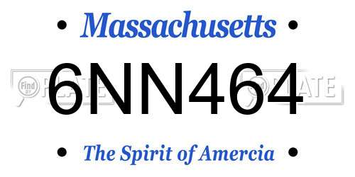 6NN464 Massachusetts License Plate